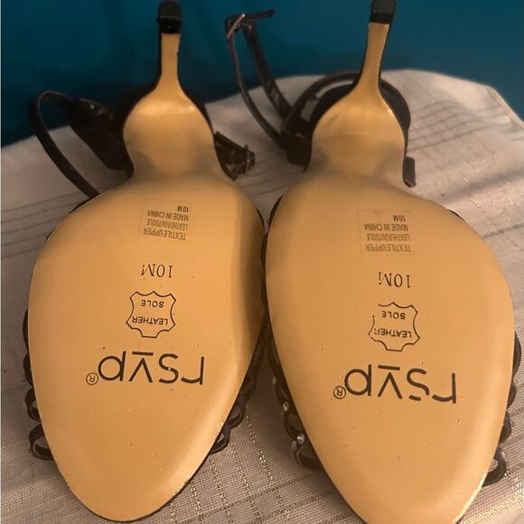 Navy Blue Sequined Shoes - Picture 3 of 3